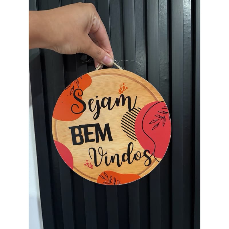 Placa Decorativa Redonda - Design Elegante e Versátil para Decoração Interna