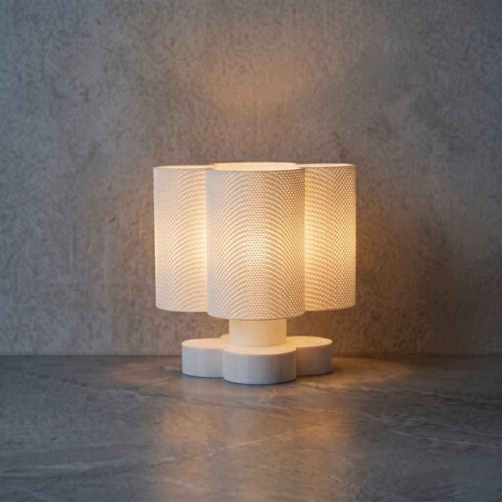 Luminária Abajur De Mesa Flora Design Orgânico Completa Lâmpada LED 9W 3000K Branco Quente Bivolt