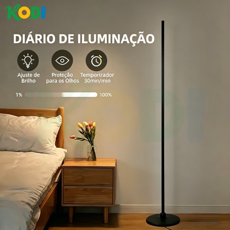 Luminária de Chão LED Estilo Nórdico, Luz Ambiente Branca em Acrílico - G5