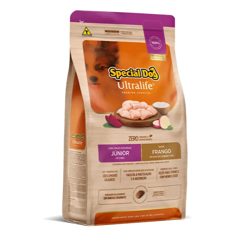 Ração Special Dog Ultralife Cães Junior Pequeno e Médio Porte Sabor Frango
