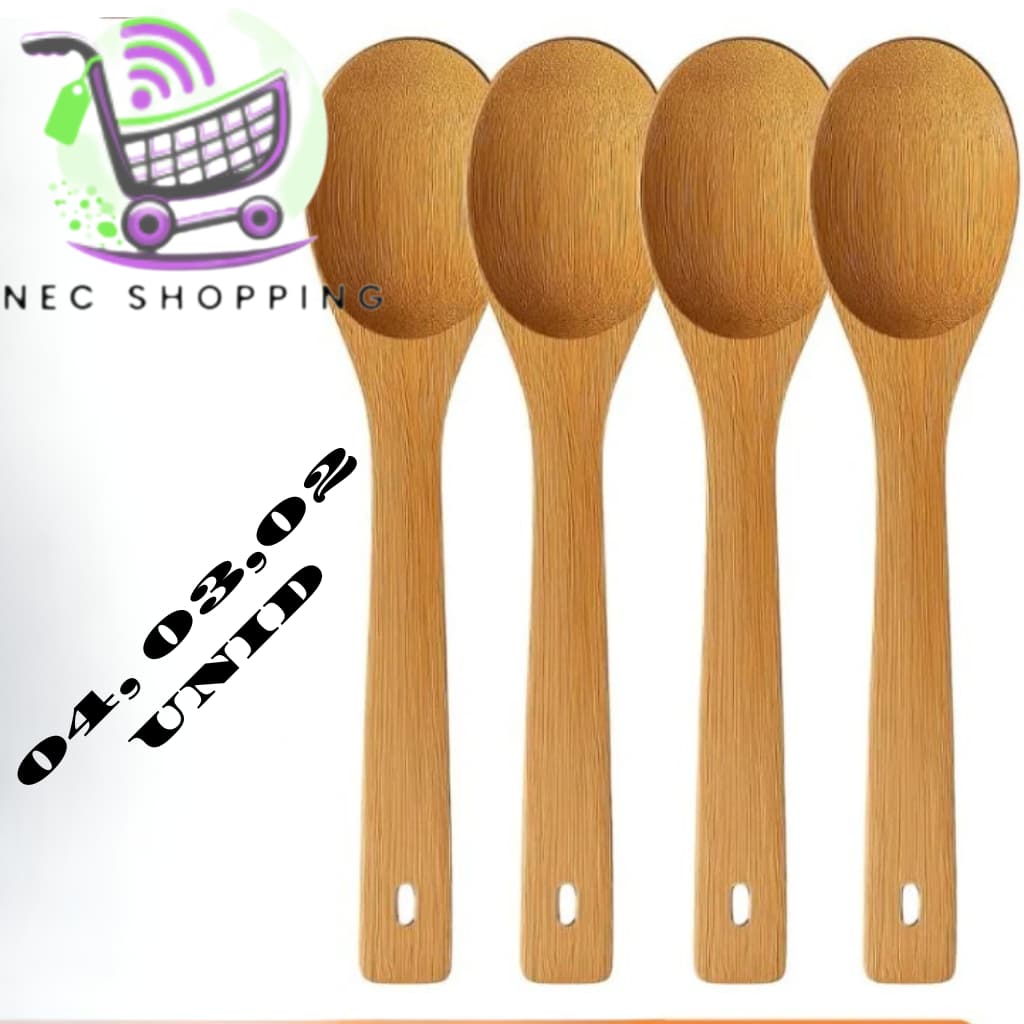 Colher De Bambu 4.3.2 UNID Natural Alta Qualidade Para Cozinha  Para Enxovais Casa Restaurantes