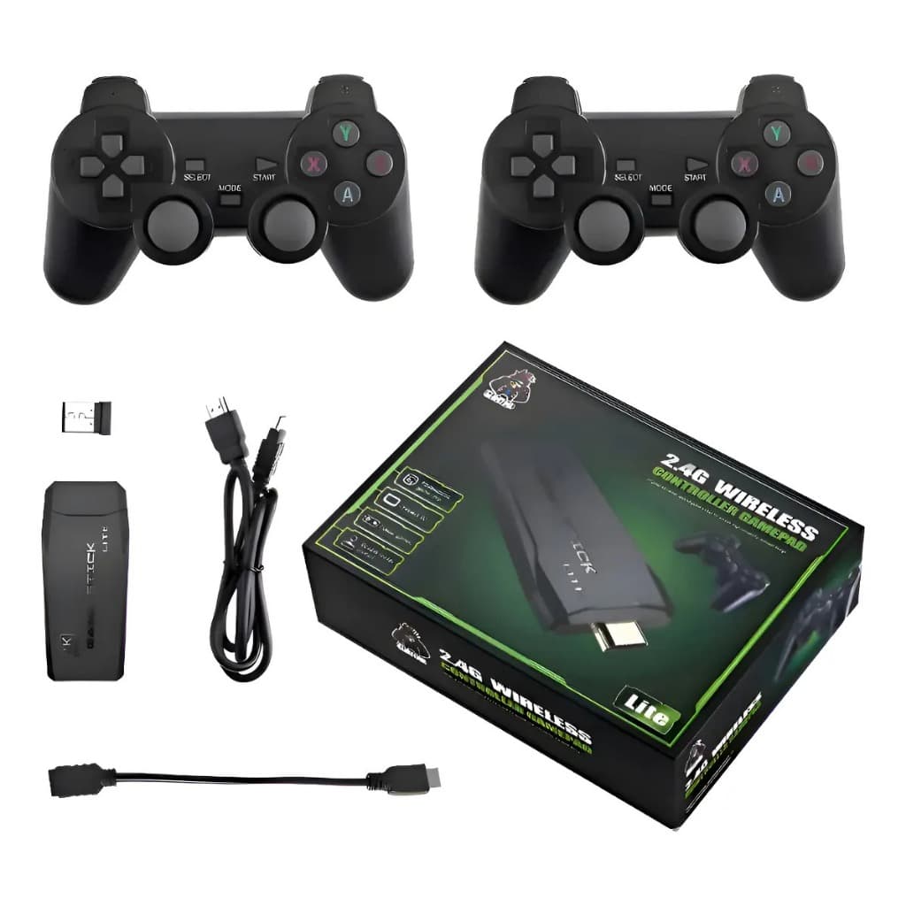 Game Stick M8 Retro Console Hdmi + 2 Controles Sem Fio 10000 Jogos