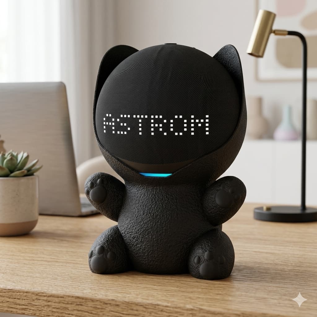 Suporte de Mesa Gato Gatinho Compatível com Eco Echo Dot 4 e 5 Geração Polvo Astronauta
