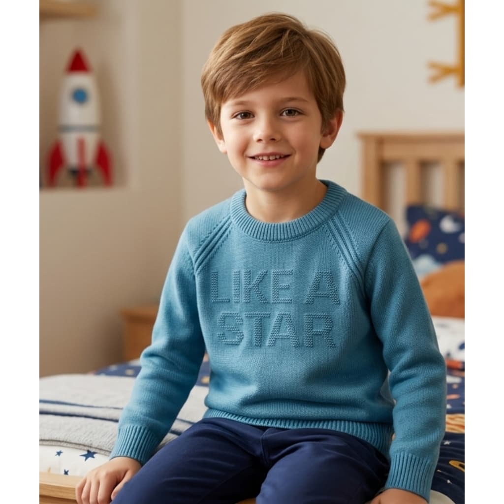 Blusa de Tricô Infantil Menino Inverno Quentinha Manga Longa Verde Like A Star