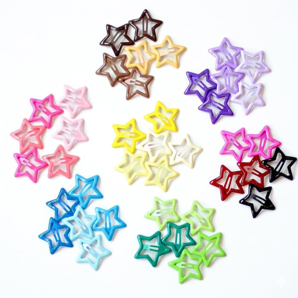 Presilha Tic Tac Infantil Estrela Colorida Kit 15 ou 30 Unidades Presilha Cabelo Menina