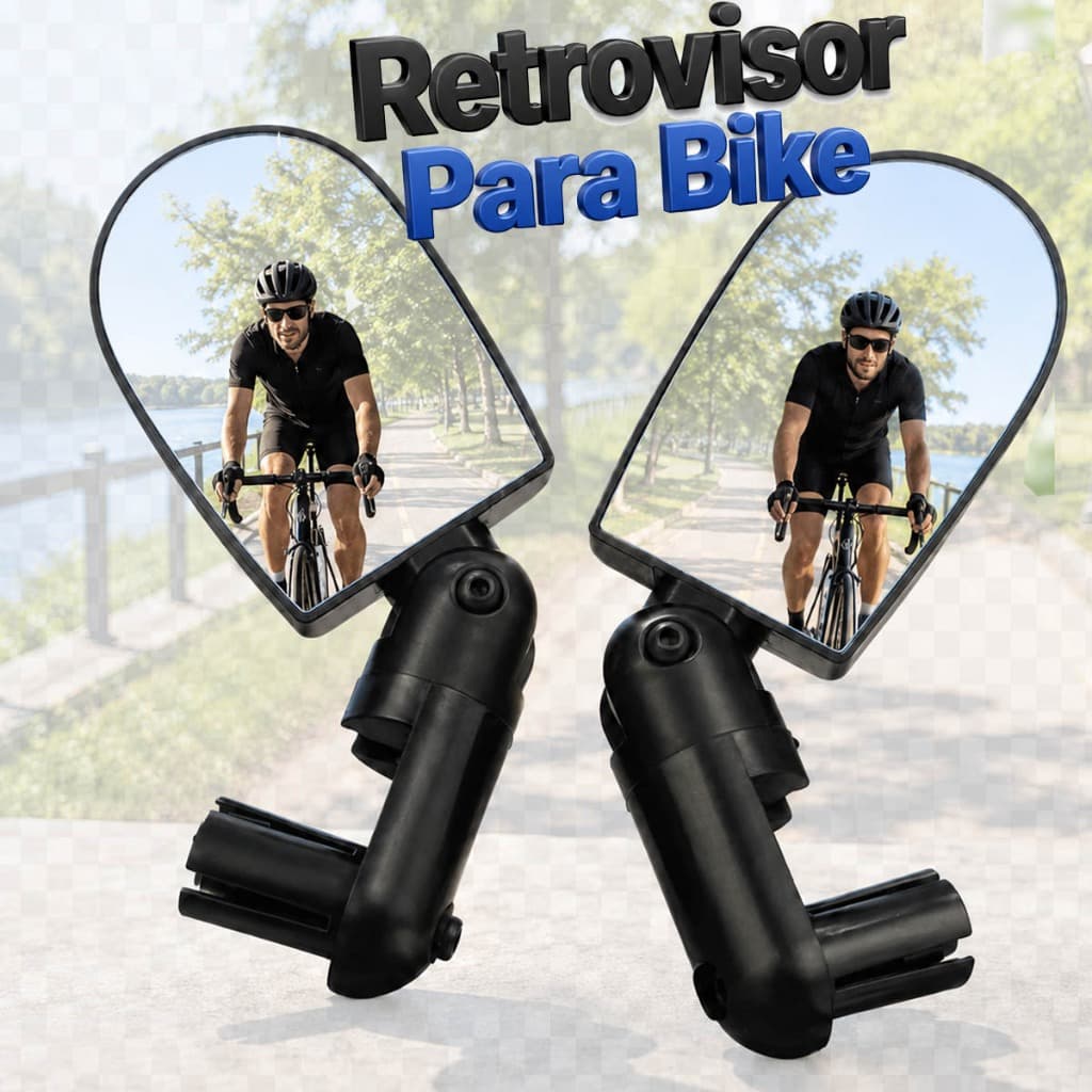 Par De Retrovisor Para Bike Espelho Articulado Guidão Retangular Mtb Ciclismo