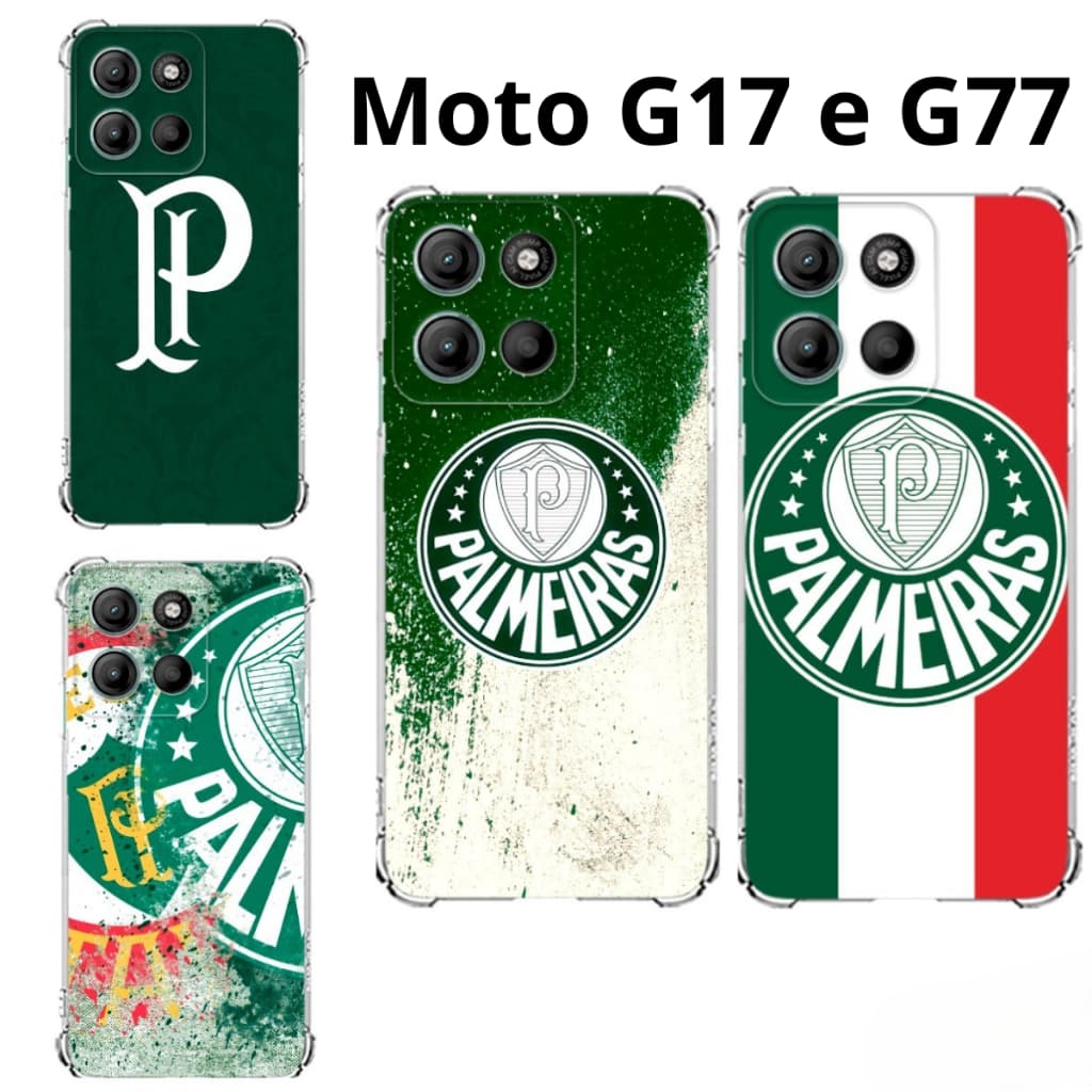 Moto G17 e G77 Capa Inspirada no Verdão Alviverde Capinha Case TPU Time Palmeiras