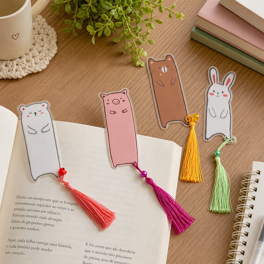 Marcador De Página Animal Uniso Cute Fofo Para Livro Planner Escolar
