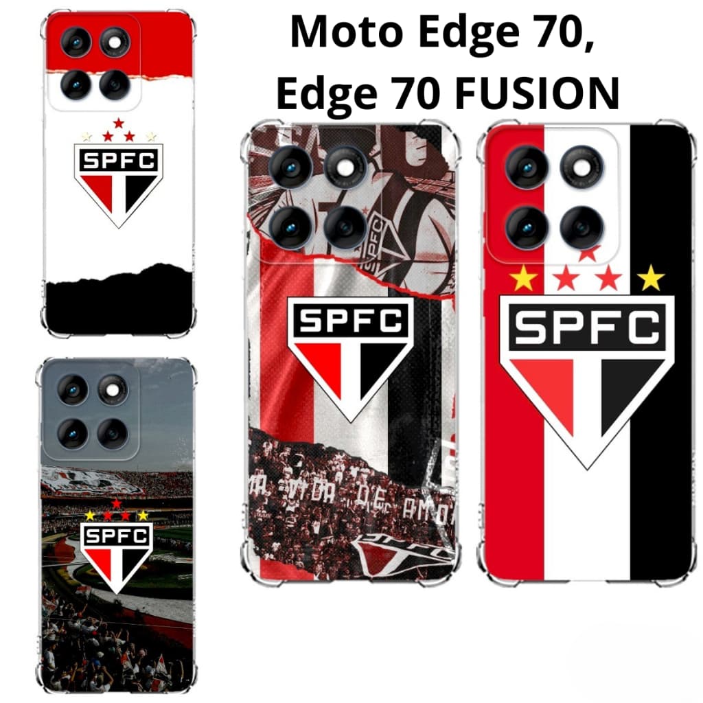 Moto Edge 70 e Moto Edge 70 FUSION Capa Inspirada no Tricolor Capinha Case TPU Time São Paulo SPFC