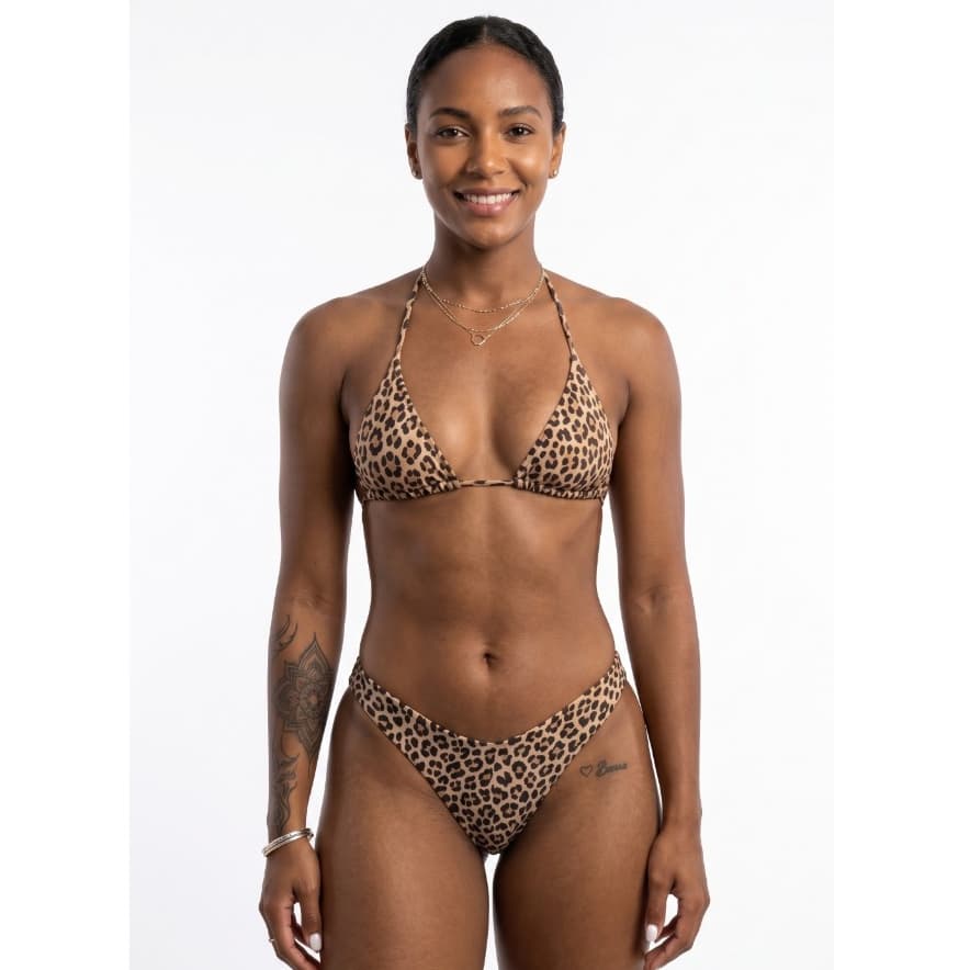 Biquíni Top Cortininha Calcinha Asa Delta Empina Bumbum – Animal Print Onça | Original Ray Cipry