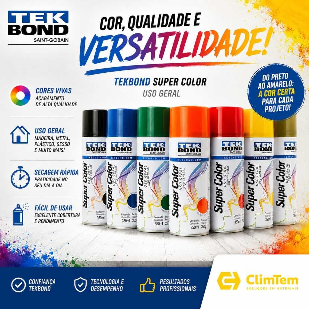 Tinta Spray Tekbond Color Premium Multiuso Secagem Rápida 350ml - Várias Cores