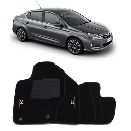 Jogo de Tapete Carpete Citroen C4 2004/2005/2006/2007/2008/2009/2010/2011/2012/2013/2014/2015/2016/2017/2018