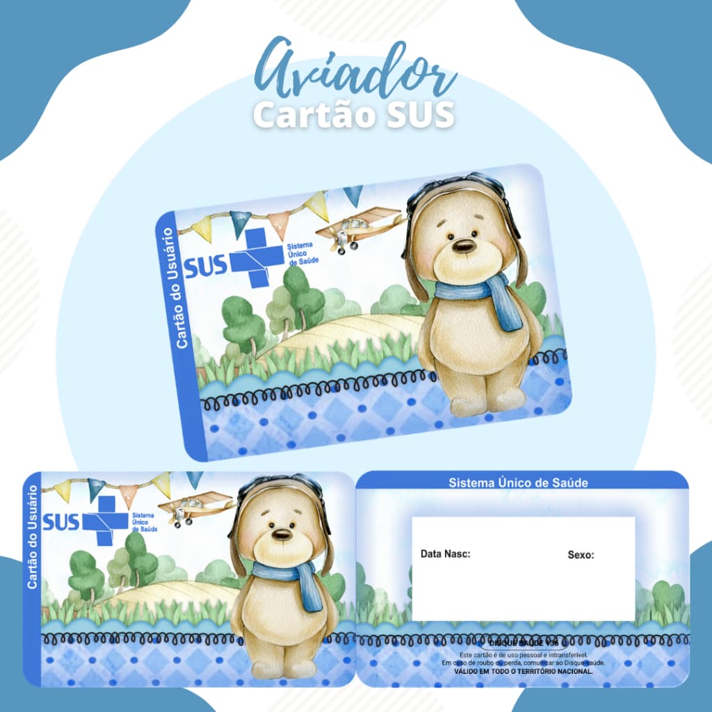 Cartão SUS Personalizado menino - Vários temas