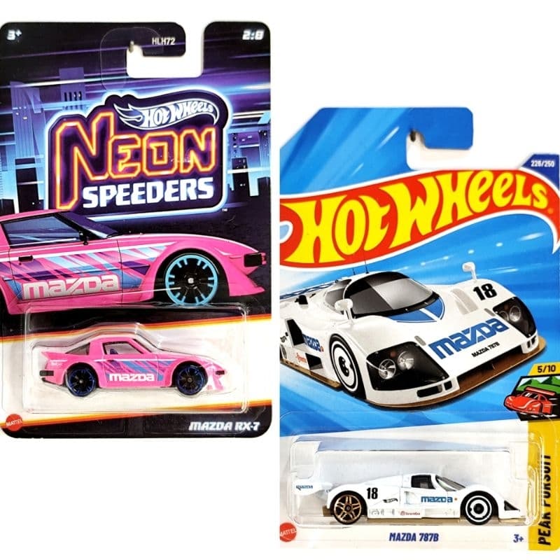 Hot Wheels - Mattel - Carrinho Mazda RX-7, MX-5, RX-3, Savana, 787B, Pickup, Autozam