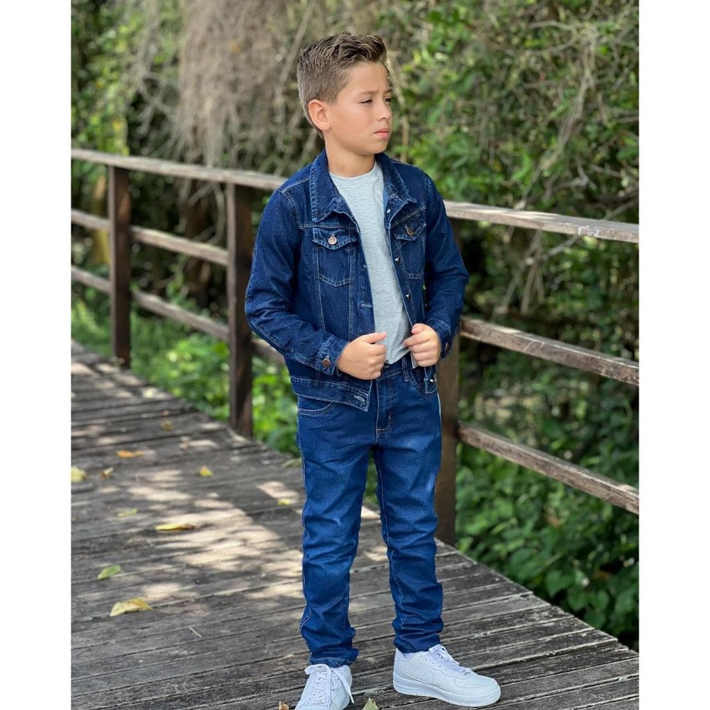 JAQUETA JEANS STONE INFANTIL E JUVENIL MASCULINA