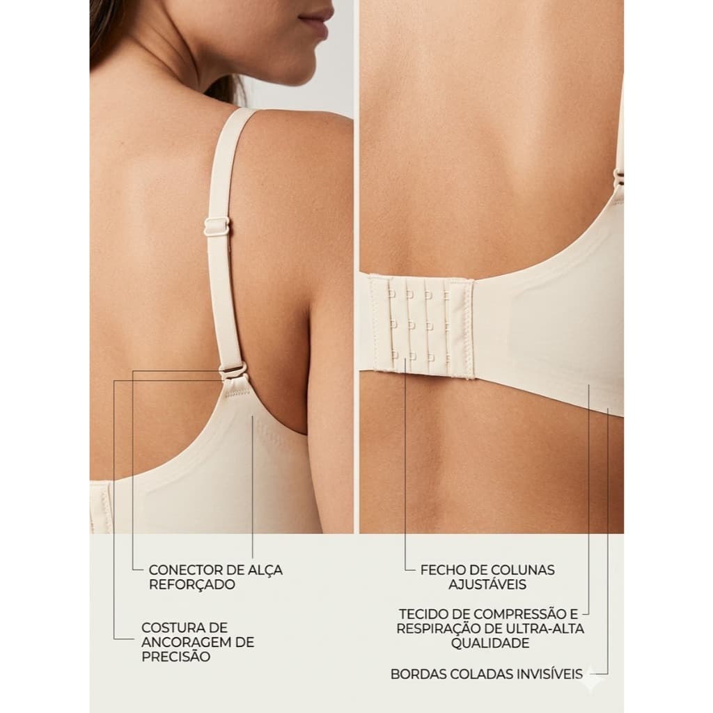 Sutiãs Femininos Corte a Laser Com Bojo, Sem Costura, Alça Multifuncional, Sustentação e Conforto