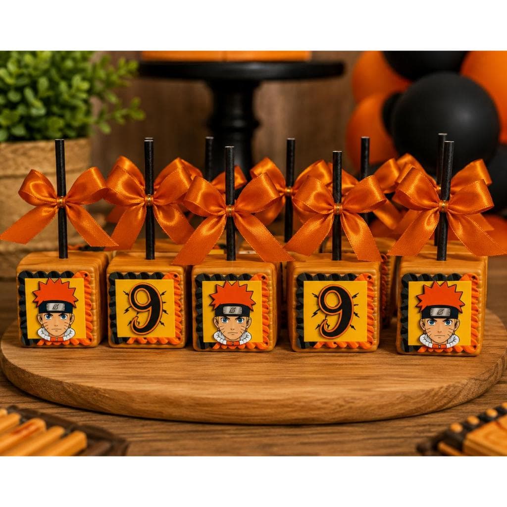 Apliques 2D para Bolo no Palito Personalizado Naruto em Papel para Decoração Doces Festa Naruto