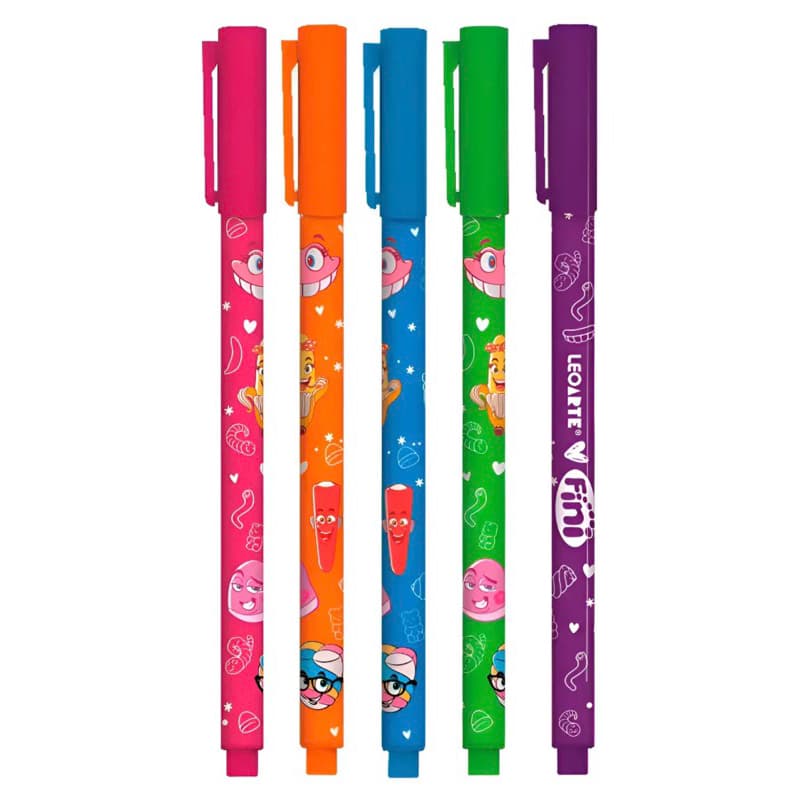 Caneta Gel Corpo Estampado 0.6 mm FINI KiT 5 Un