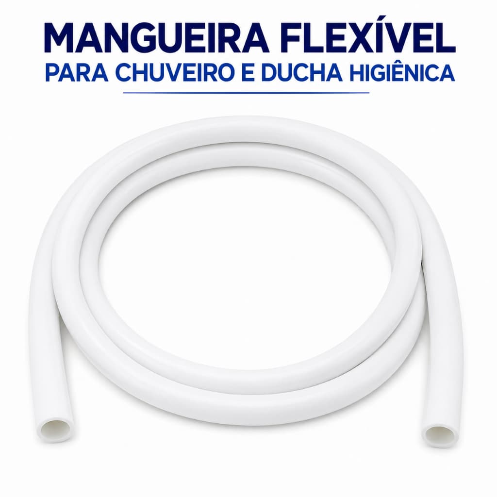 Mangueira Flexível Universal Chuveiro 1,20m e 1,50m Ducha Higiênica 5/16 Branca Resistente Universal
