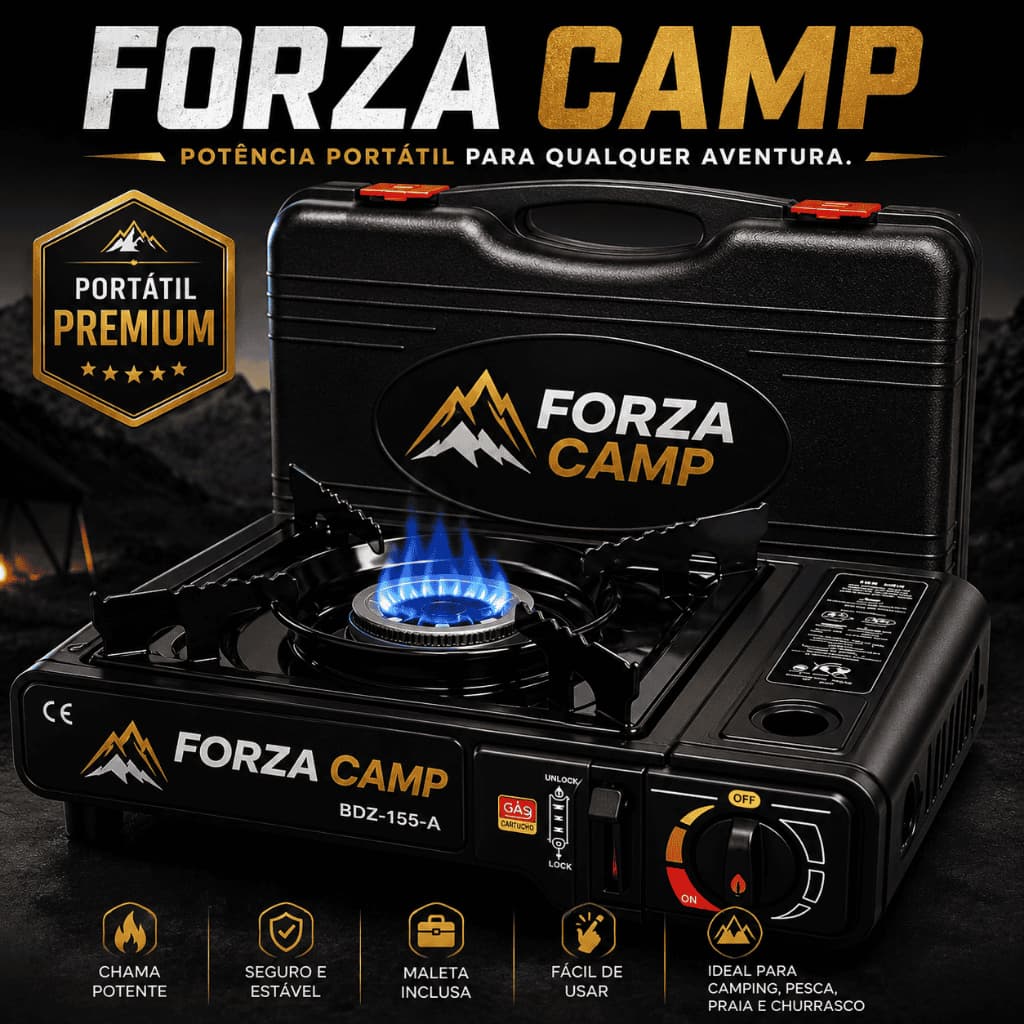 FORZA CAMP fogareiro Portátil Camping Churrasco Praia Pescaria e Viagem