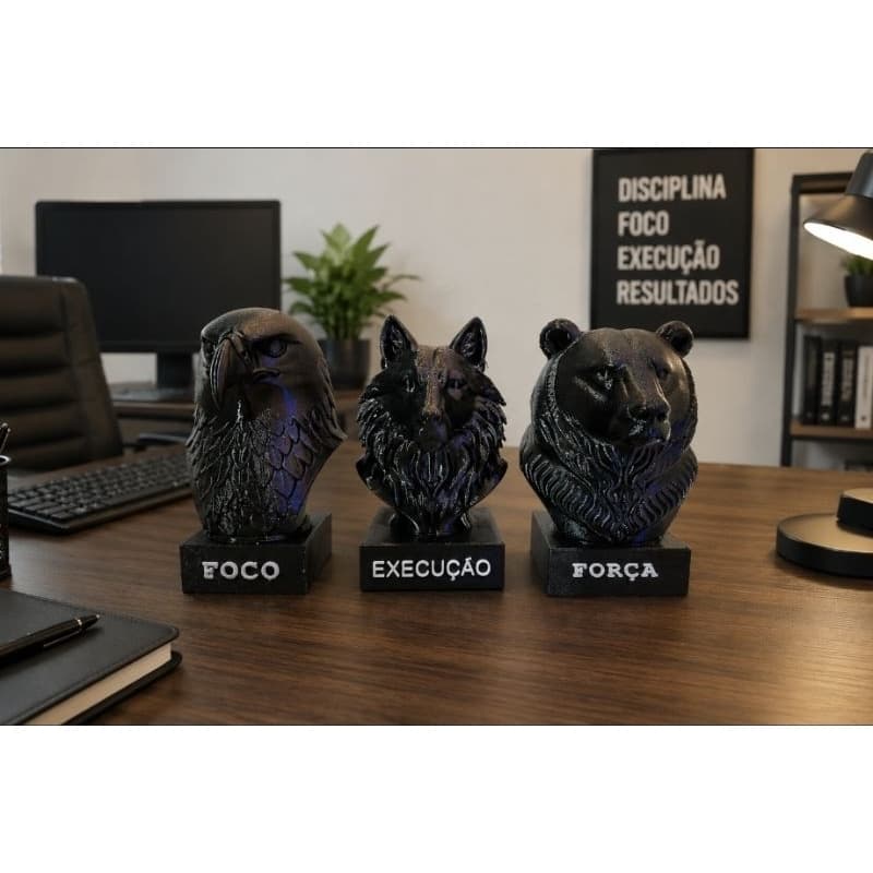 Busto Águia Lobo Urso