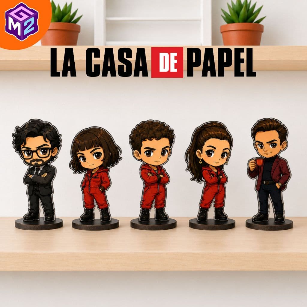 kit Totens Display Personagens de Mesa La Casa De Papel combo com 5