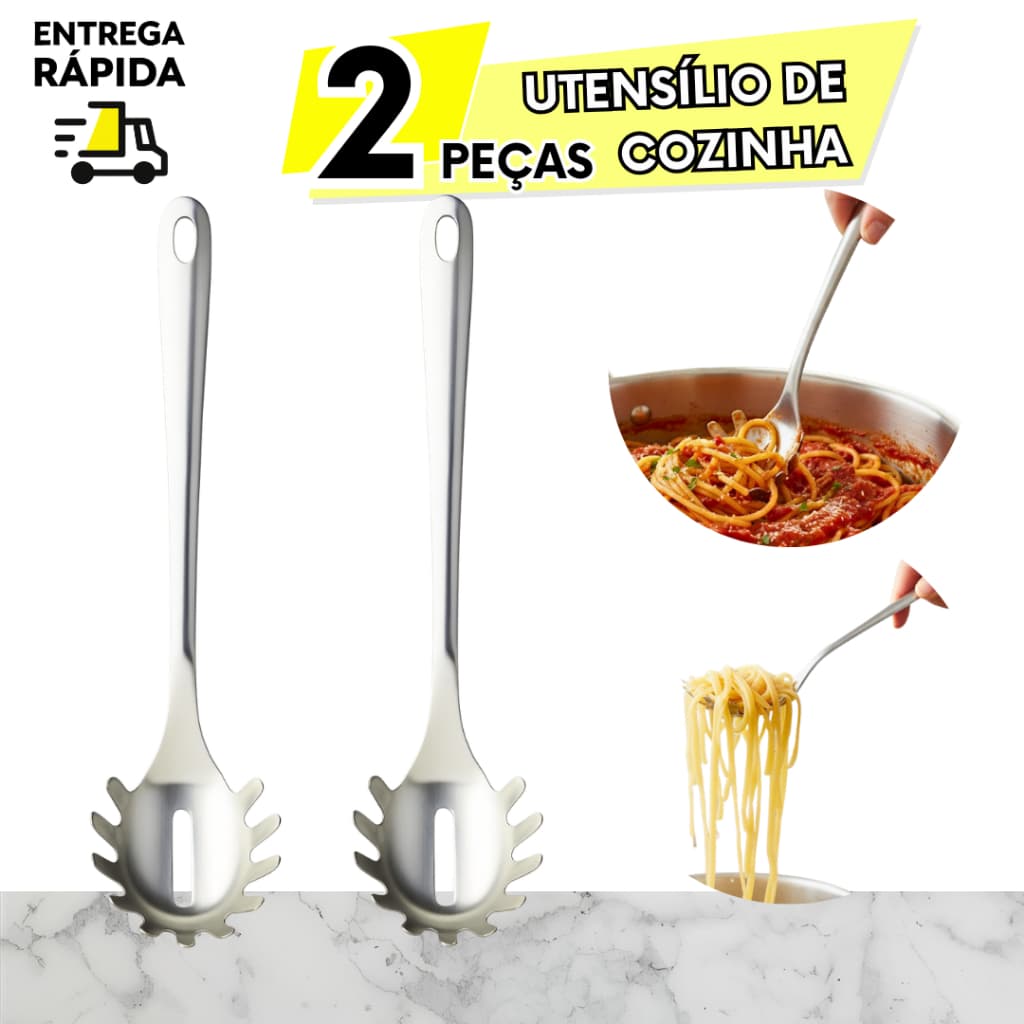 2, 3 ou 1 Pegador de Massas Inox Para Espaguete Macarrão Legumes Cozidos Para Cozinha Restaurantes