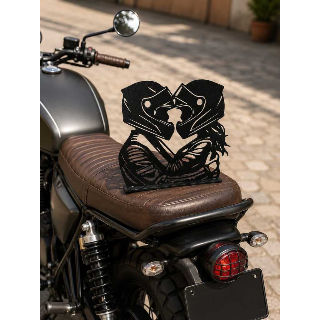 Escultura Decorativa Casal de Motociclistas Moto  - Presente Criativo Luxo Exclusivo