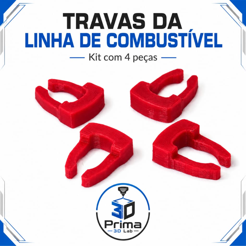 Kit 4 Presilhas Trava Linha Combustível Universal 8/10mm Vermelha