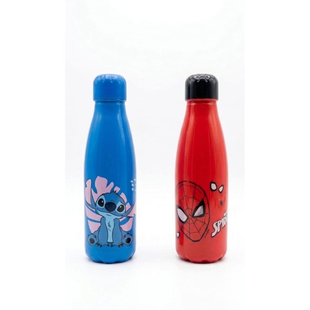 Garrafa Squeeze Infantil Stitch e Homem Aranha Paris 600ml