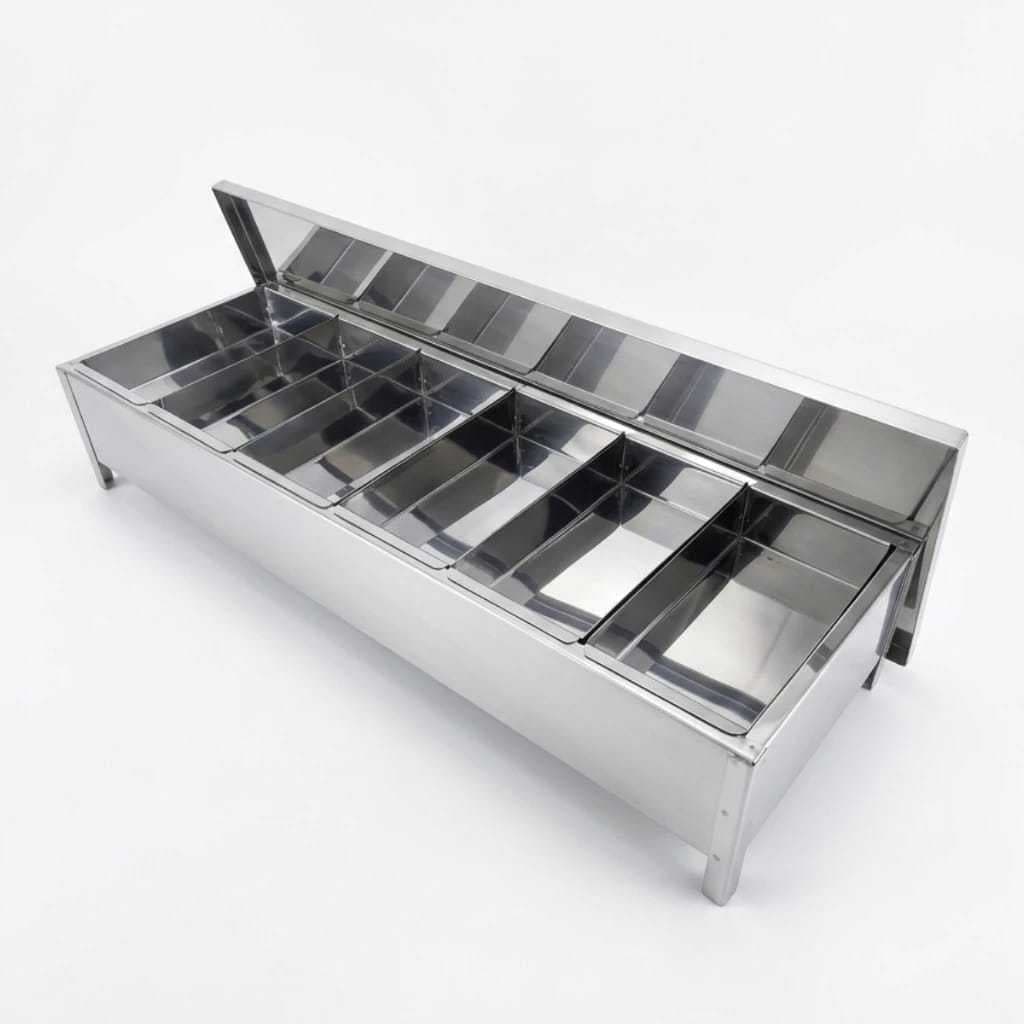 Condimentadora com 6 cubas INOX GROSSO + Envio imediato