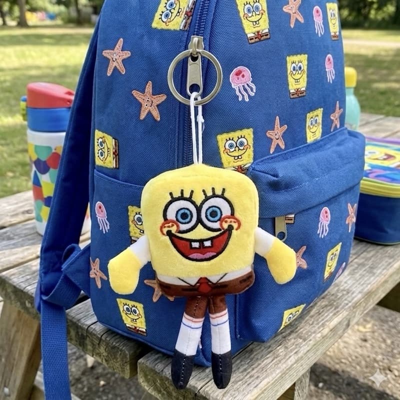 Chaveiro de Pelúcia Bob Esponja - Pingente de bolsa - Acessórios - Mochila.
