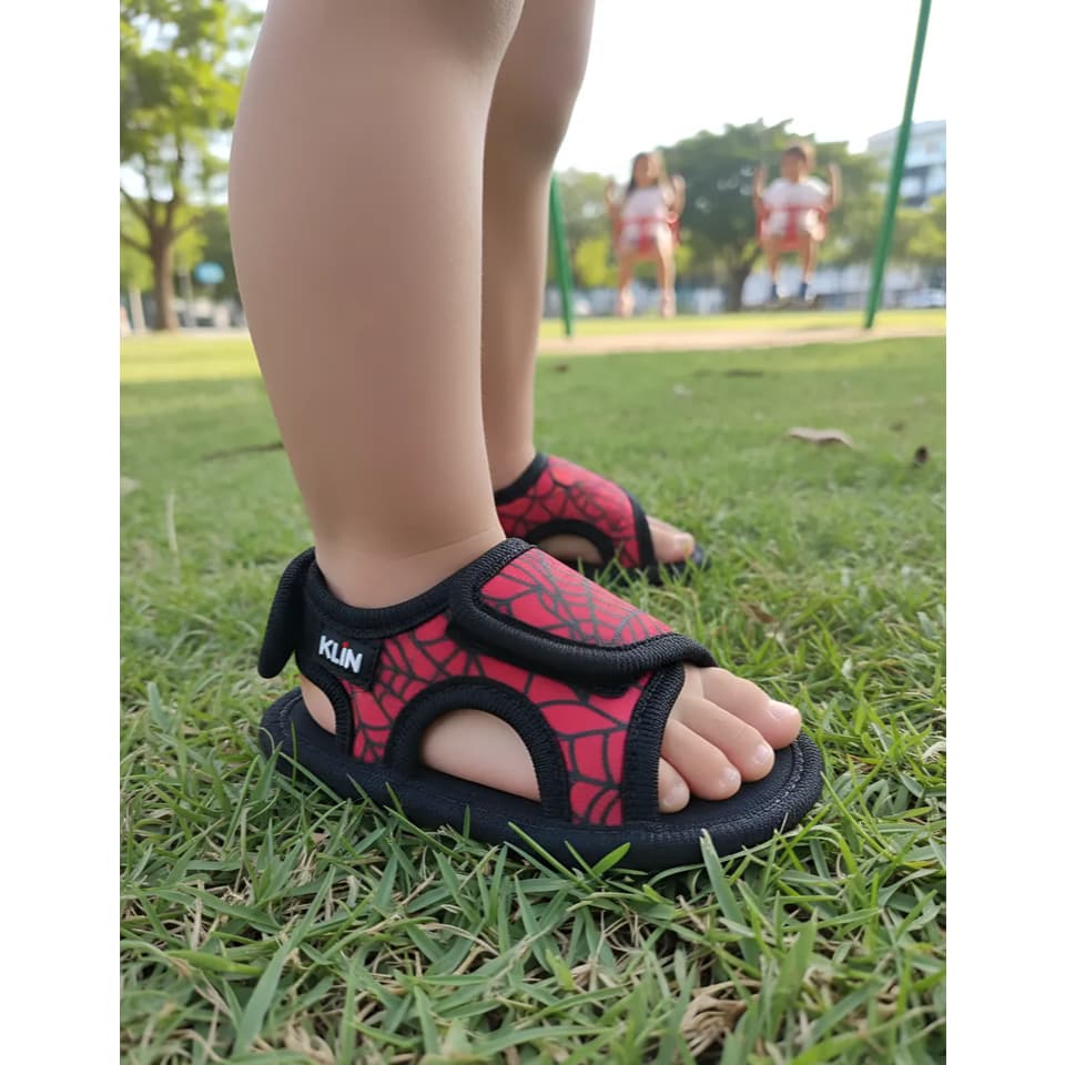 Sandália Infantil Klin Masculina Anatômica Teia Aranha Vermelho