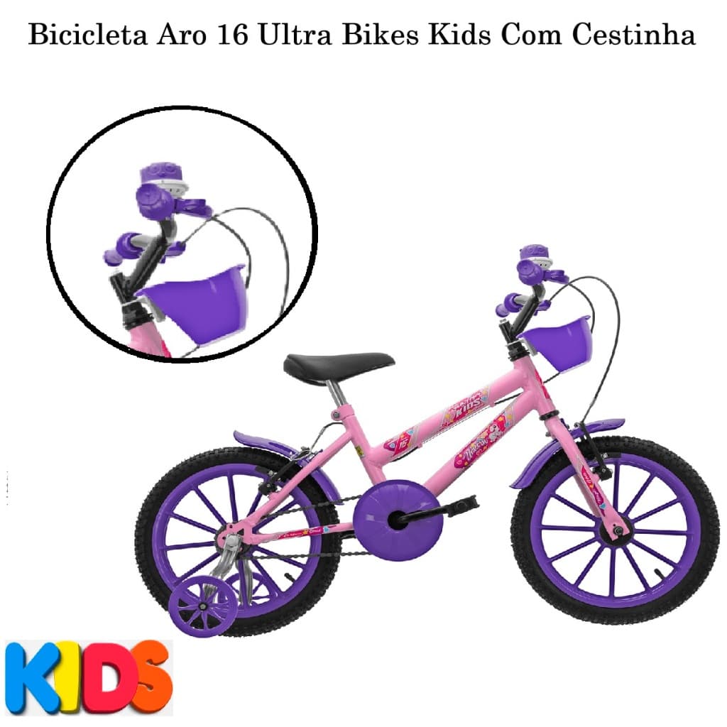 Bicicleta Infantil Aro 16 Feminina Resistente Kids Ultra Bikes