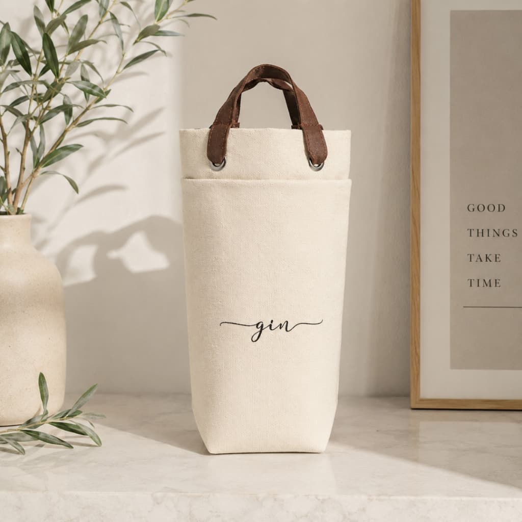 Sacola de presente personalizada Ecobag de Algodão Estampada Porta Garrafa Bebida Cerveja 600ml Gin