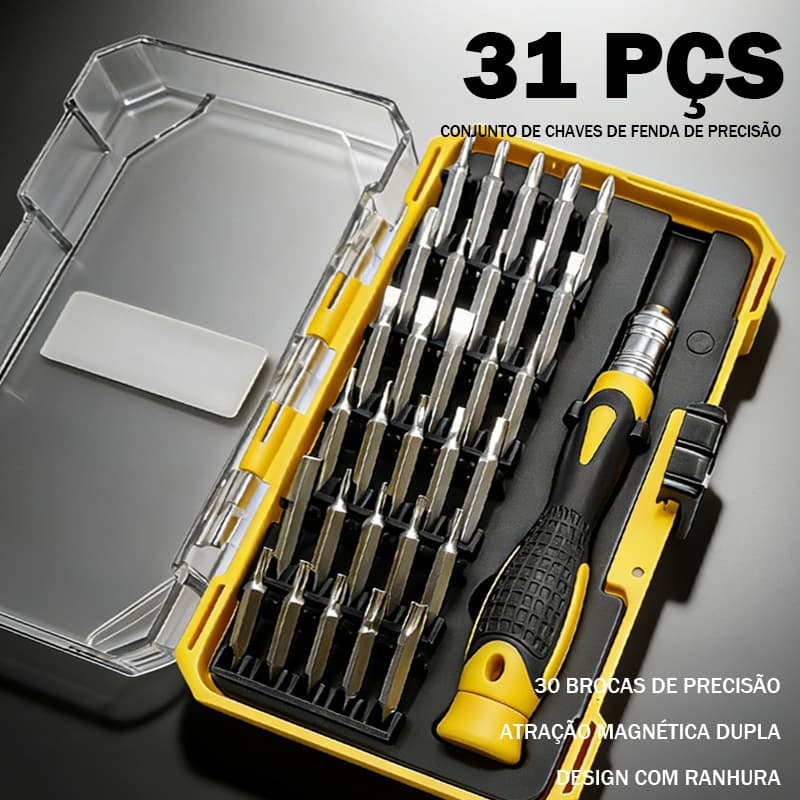 Kit Chave de Precisão 31 em 1 Yolo Jogo de Bits Magnéticos para Celular Notebook Óculos Reparo eletrônico
