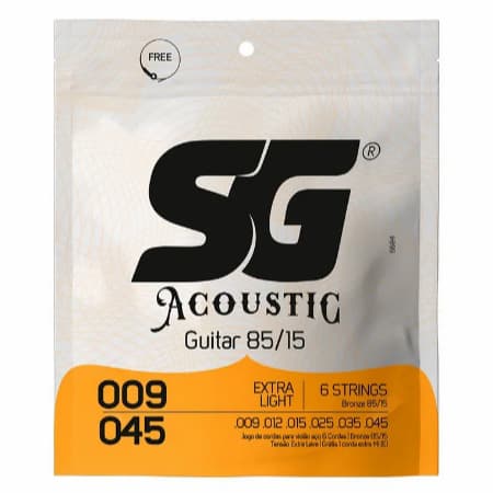 Encordoamento Jogo De Cordas Para Violão Aço Sg 09 Bronze