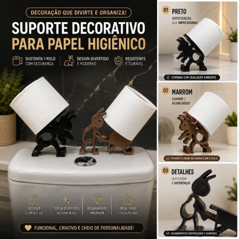 Porta Papel Higiênico Formigas Suporte Criativo Banheiro Lavablo Decoração Moderna