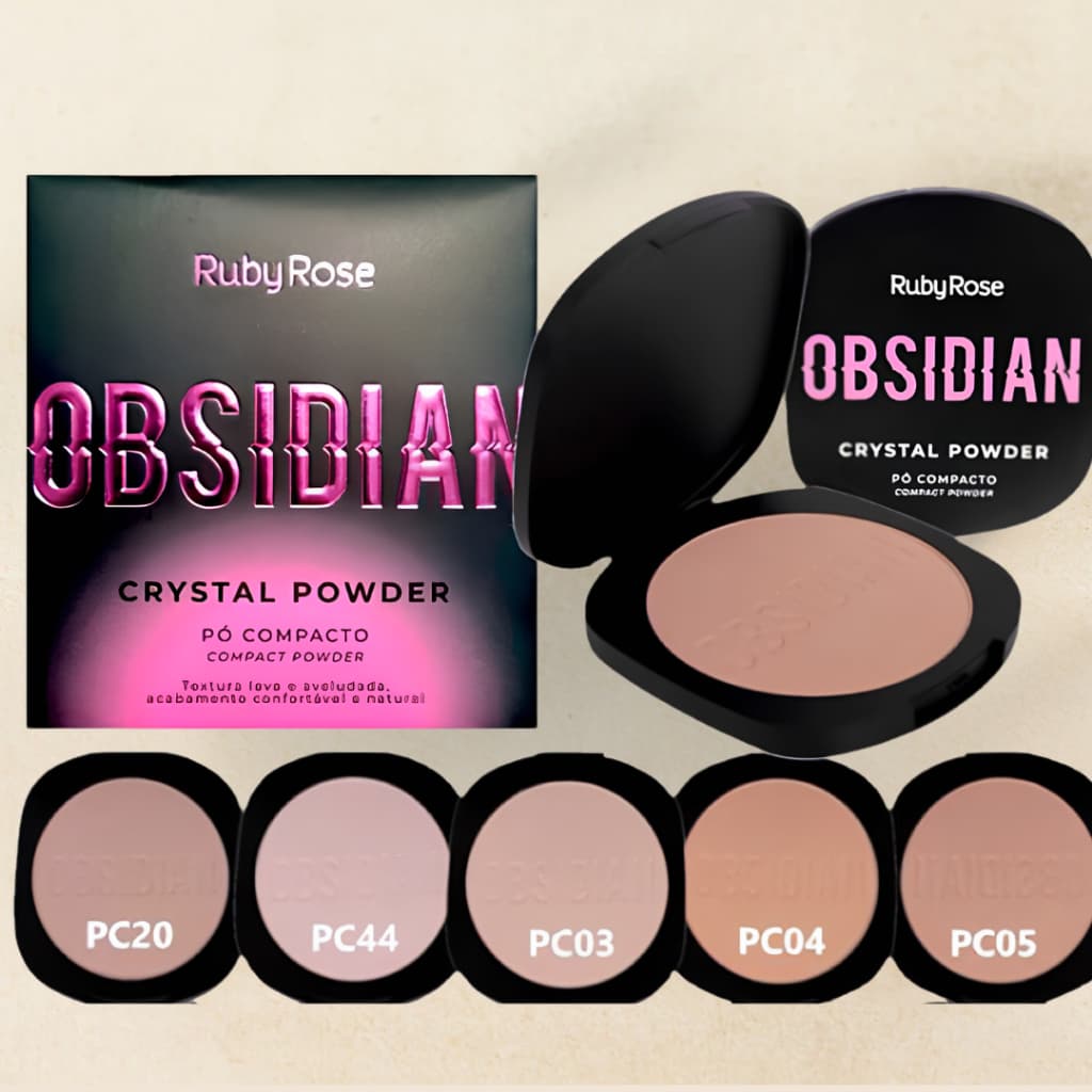 Pó Compacto Crystal Powder Coleção OBSIDIAN BY RUBY ROSE