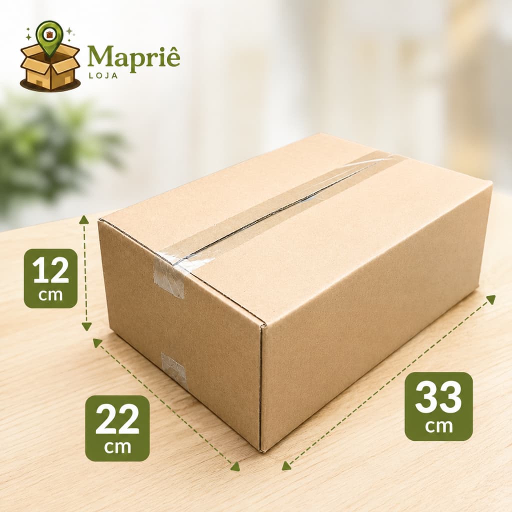 KIT 25 Caixas de Papelão  33x22x12 Reforçada Premium Embalagem Para Envio Ecommerce Shopee Maleta