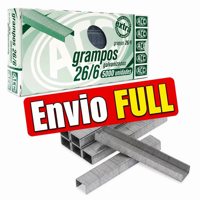 Até 5 Caixas Grampo ACC Galvanizado 26/6 CX C/5000.