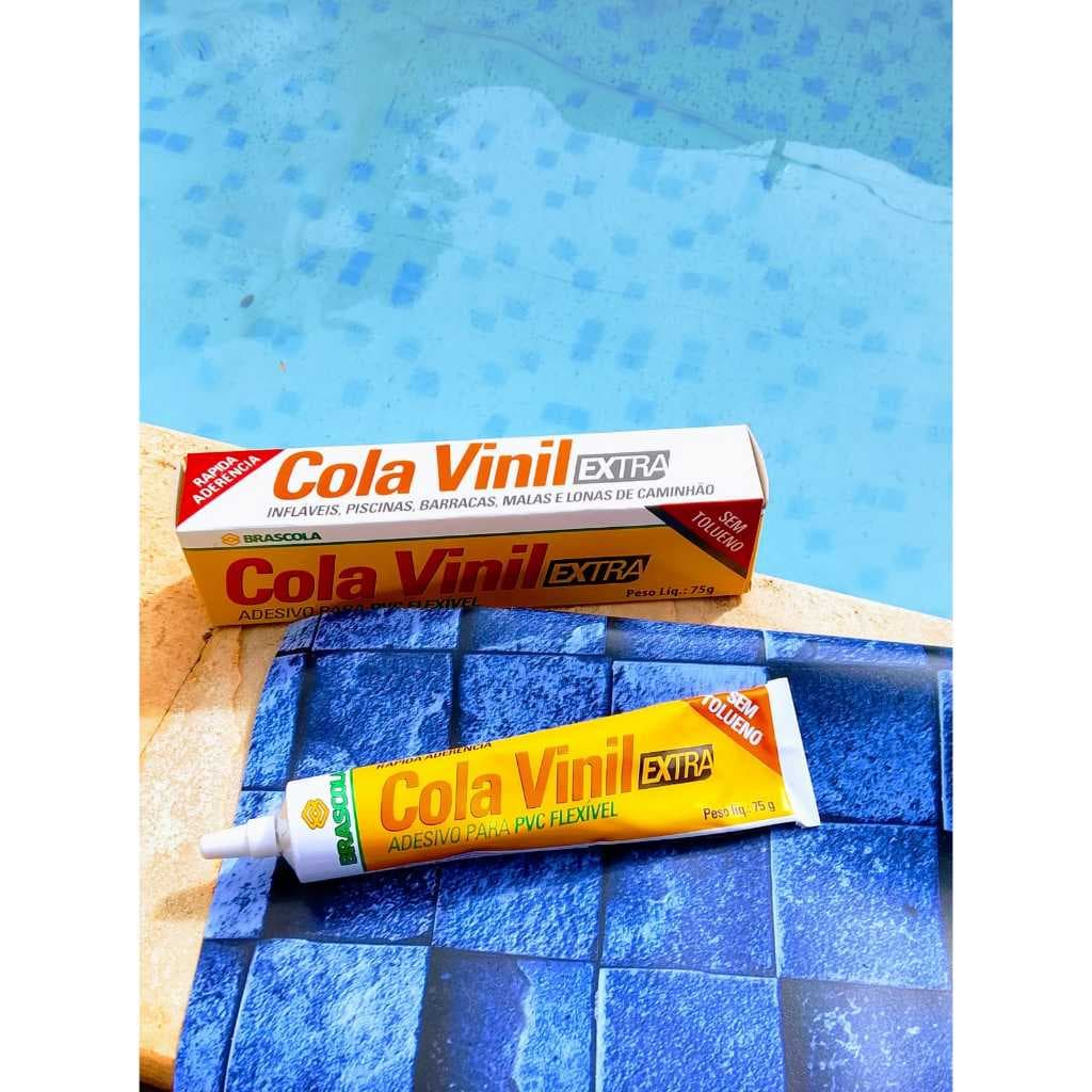 Reparos Para Piscinas Kit com Cola Vinil mais Tira de Vinil Para Reposição