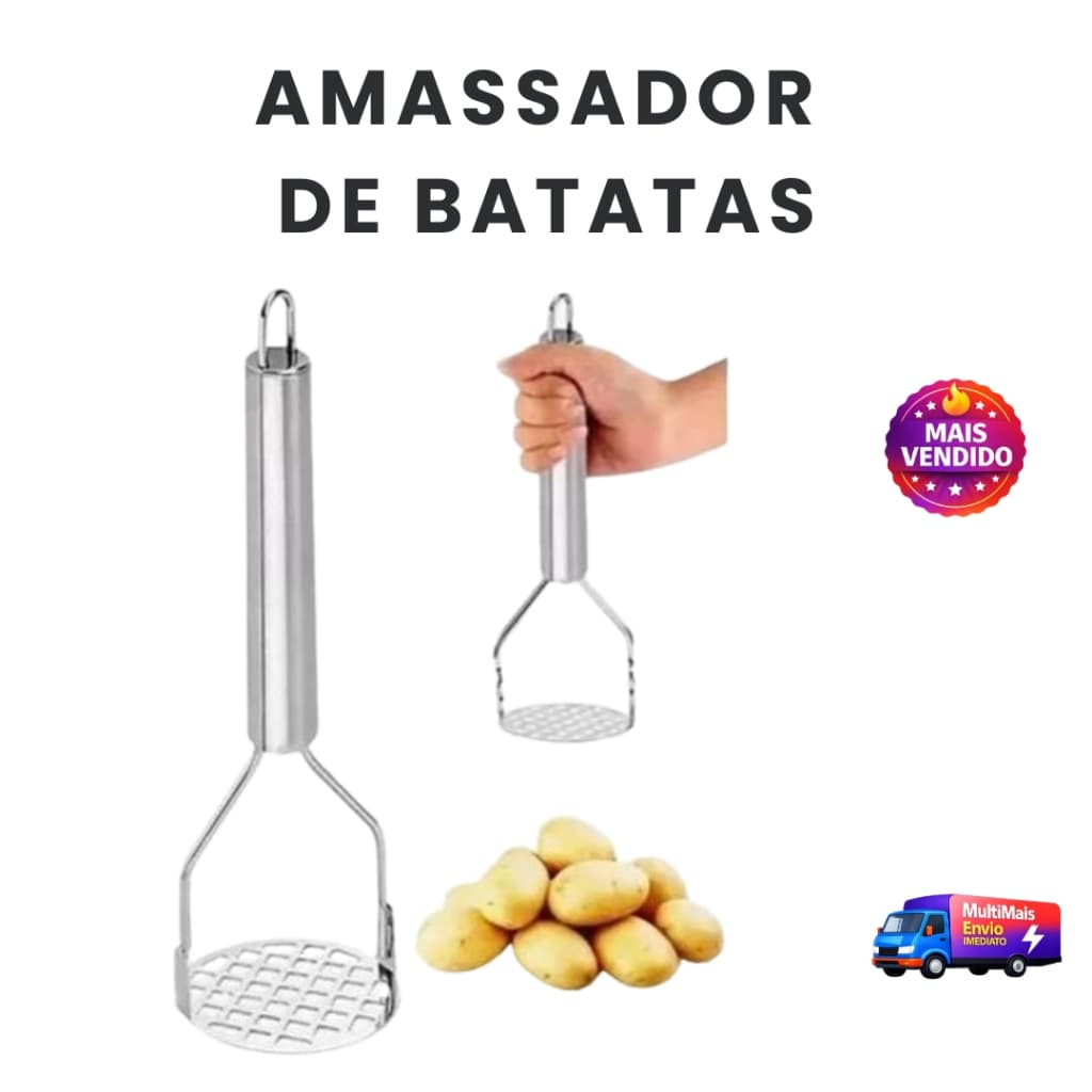 Amassador Profissional Para Fazer o Purê Perfeito de Batata Cenoura Abóbora e Banana Fácil e Rápido