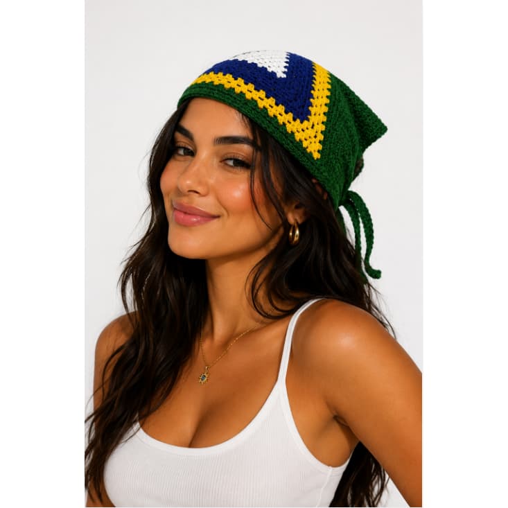 Bandana de crochê COPA 2026 BRASIL TAMANHO G
