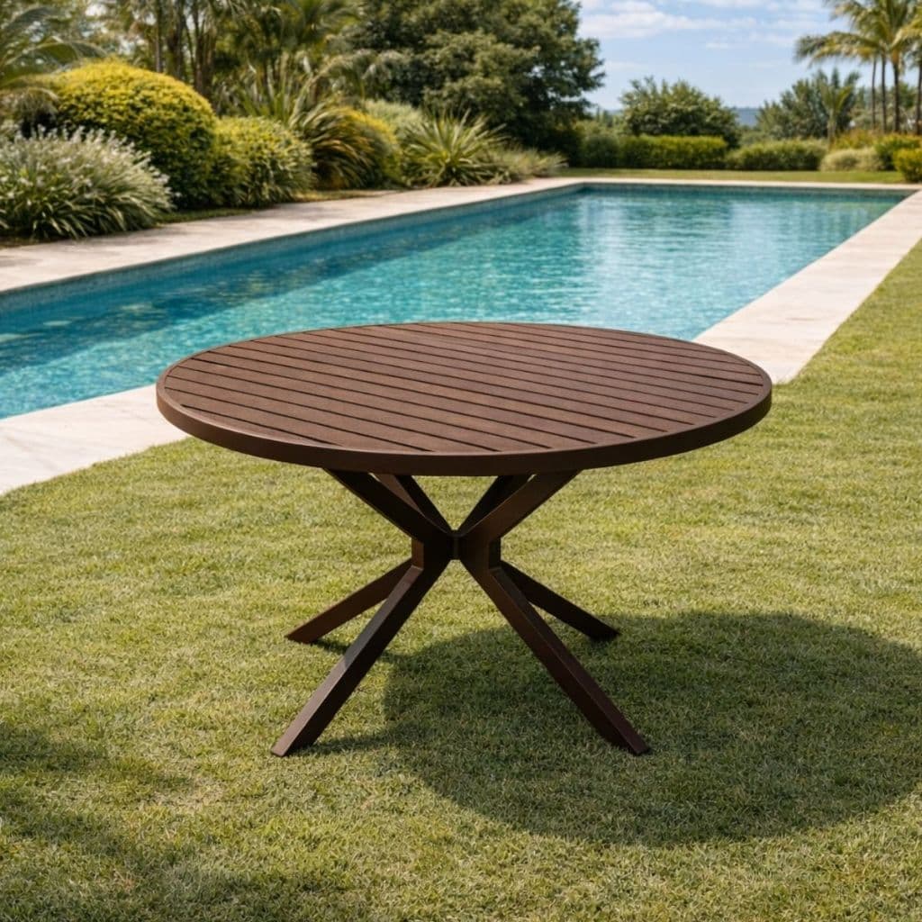 Mesa Capri Redondo Alumínio Premium 80cm Varanda Jardim Cozinha Externa Restaurante Clube Barzinho