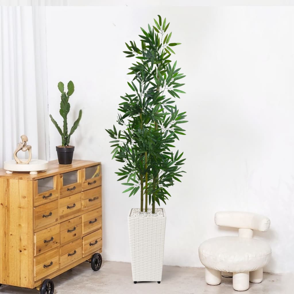 Planta Artificial Bambu Mosso e Vaso de Polietileno Decoração