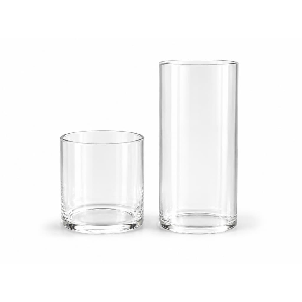 Kit 2 Vasos de Vidro Cilíndricos – Elegância e Versatilidade