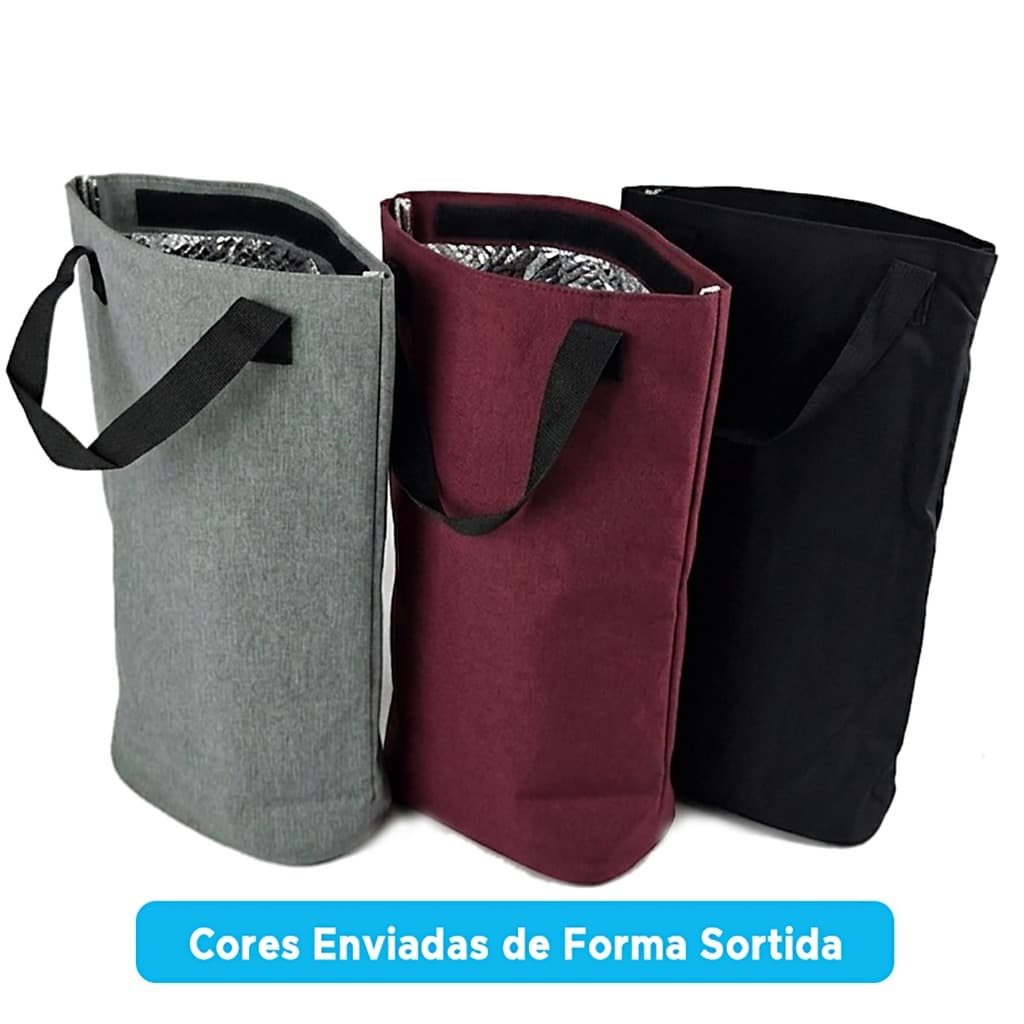 Sacola Bolsa Térmica para Vinho 1 Garrafa Unyhome - Envio cor Aleatório