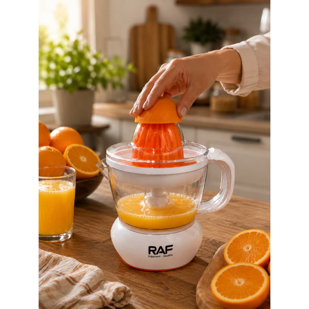 Espremedor de Laranja Bivolt, 700ml,  Elétrico RAF , Suco Natural Fresco em Segundos | Fácil de Limpar e Compacto