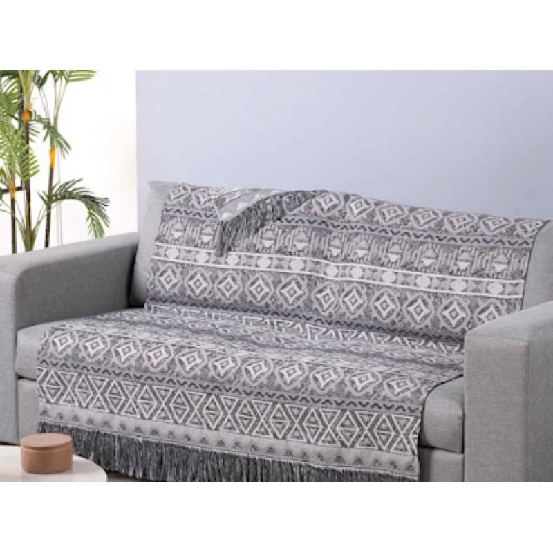 Manta para Sofá Luxor 1 Peça 2,10m x 1,35m 60% Algodão / 40% Poliéster Jacquard com Franja